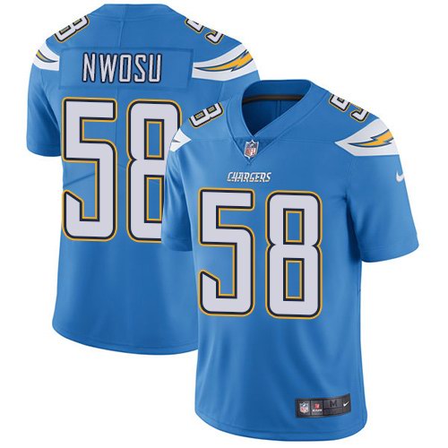 Nike Men & Women & Youth Chargers 58 Uchenna Nwosu Light Blue NFL Vapor Untouchable Limited Jersey,We sell and wholesale Nike Men & Women & Youth Chargers 58 Uchenna Nwosu Light Blue NFL Vapor Untouchable Limited Jersey on line form chian!